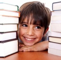 child reading books