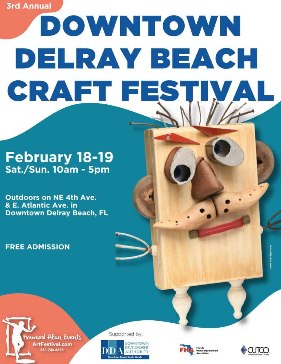 Downtown Delray Beach craft festival with free entry South Florida on