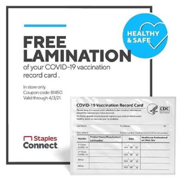 Staplescovidlamination South Florida on the Cheap