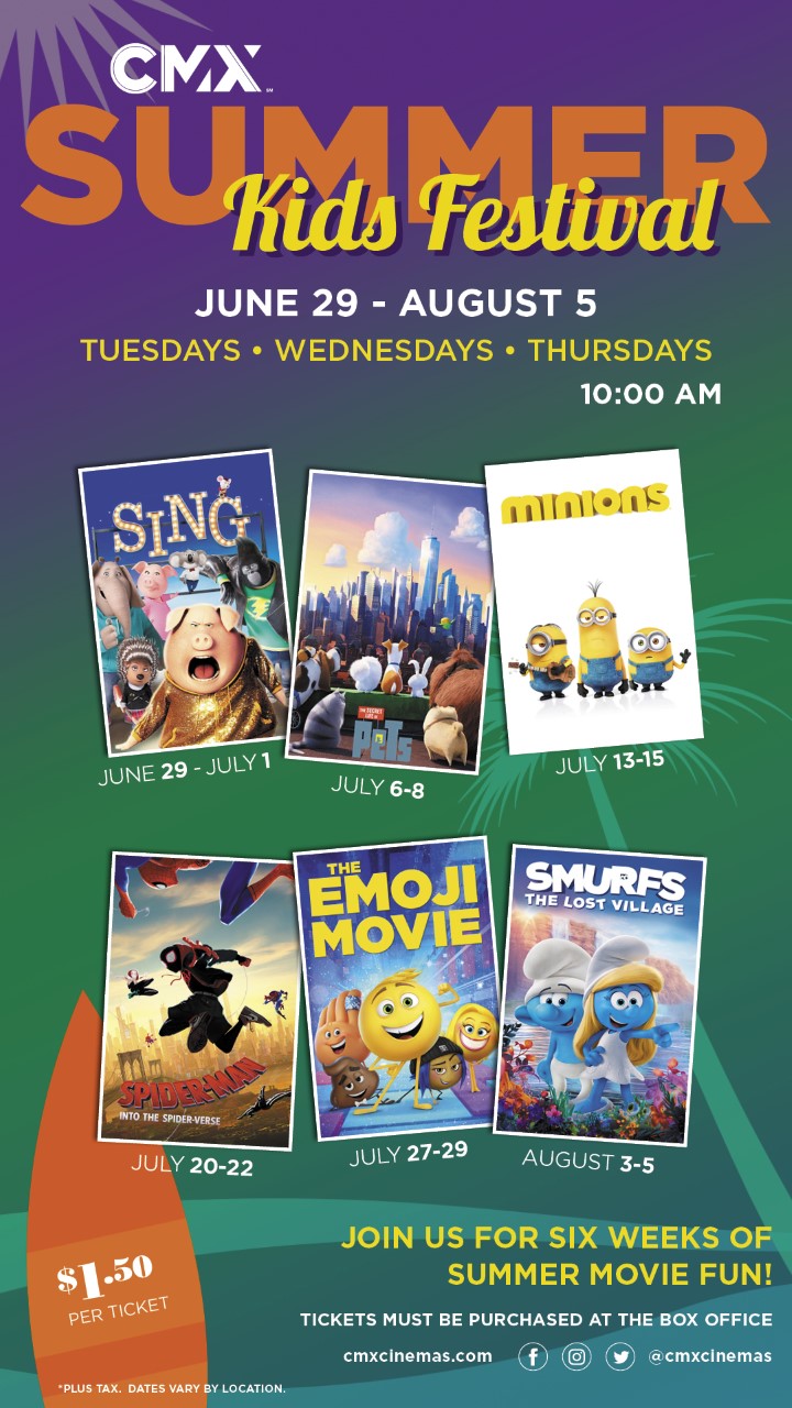 Kids' movies 1.50 at CMX Cinemas Summer Kids Festival Miami on the Cheap