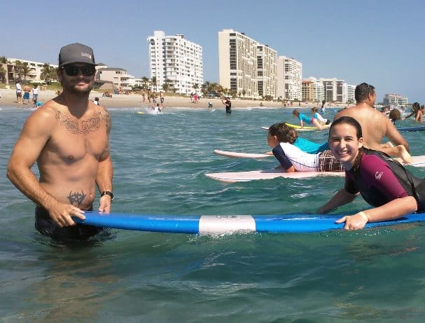 Free surf and paddleboard lessons in Deerfield Beach