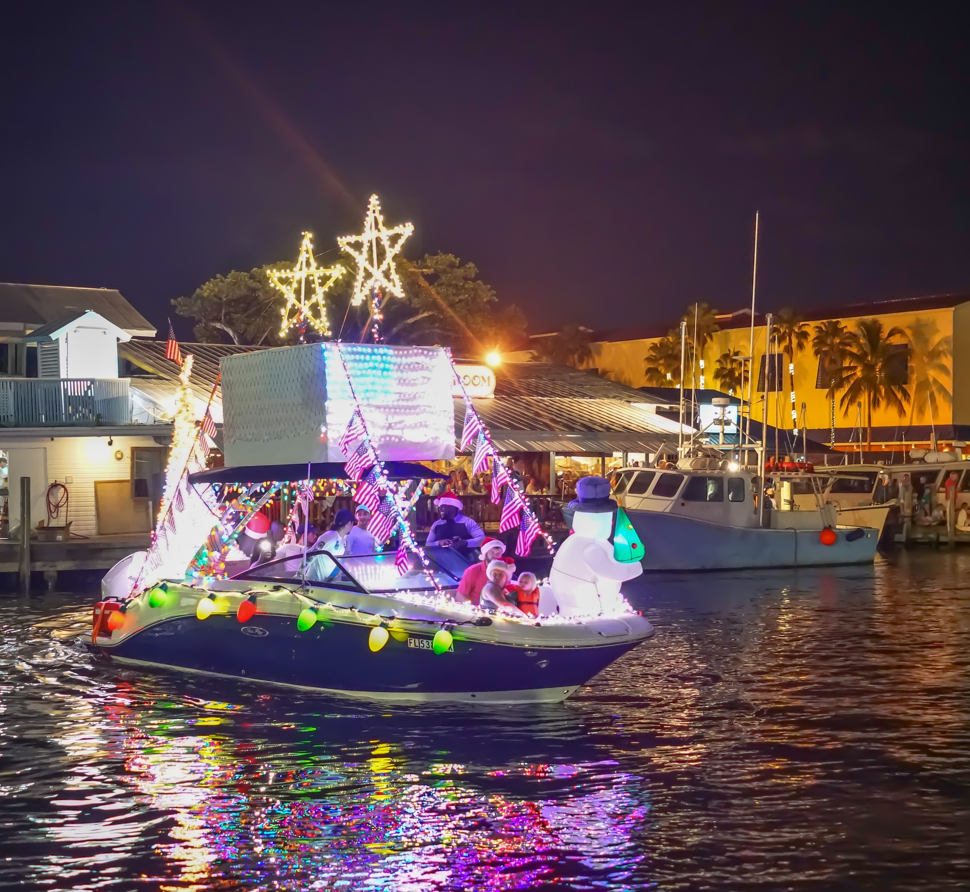 Holiday Boat Parade, Mizner Park & Lake Boca in Boca Raton