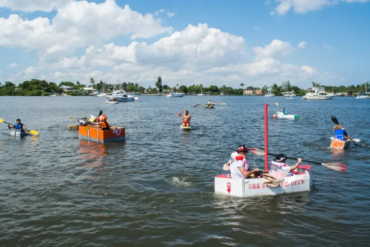 Free event: DIY cardboard boats float at regatta in Hollywood