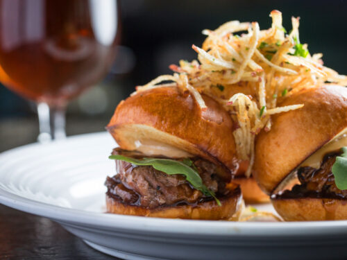 Happy Hour at Pinstripes in Aventura | Tenderloin Sliders