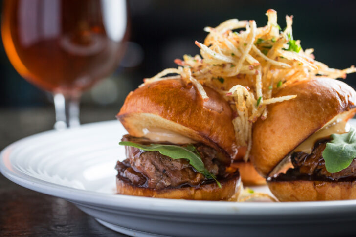 Happy Hour at Pinstripes in Aventura | Tenderloin Sliders