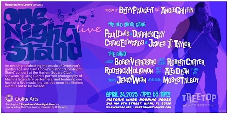 One Night Stand tribute & photography exhibit, Overtown.