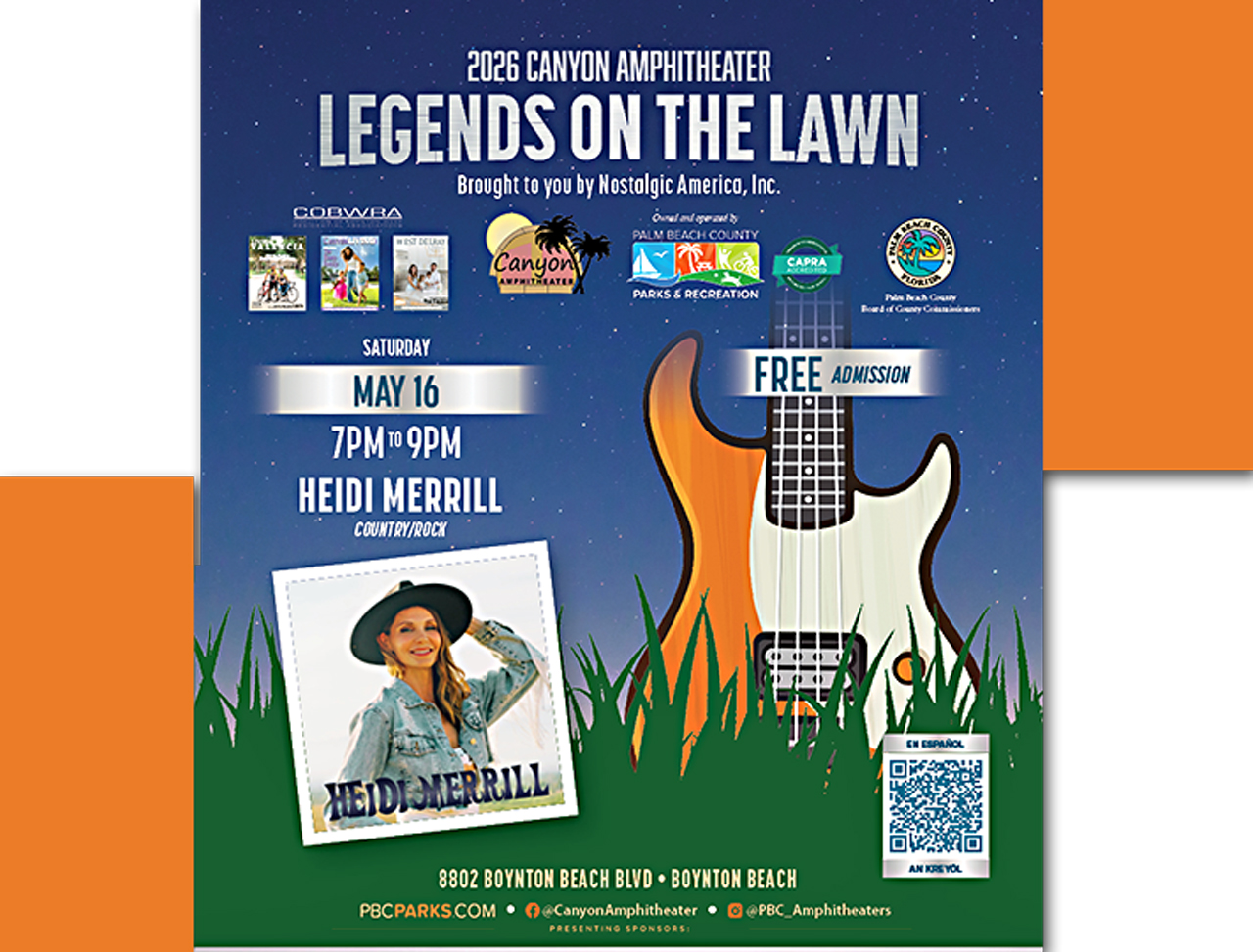 Free monthly concert: Legends on the Lawn, Boynton Beach, May 16
