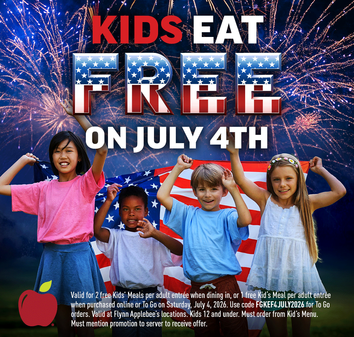 Kids eat free on Fourth of July at Applebee’s