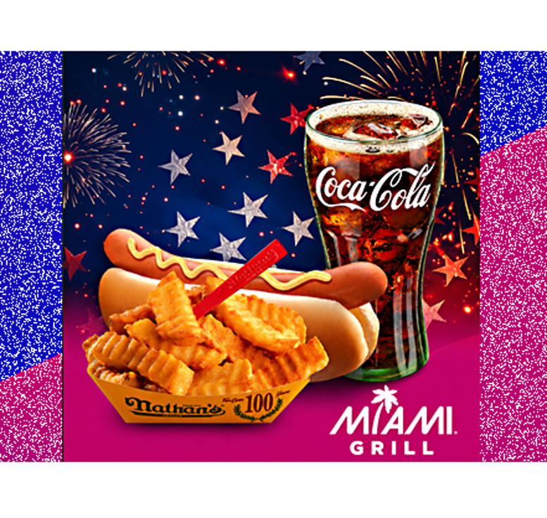 Fourth of July deals: Free Hot Dogs & Cup Fever at Miami Grill