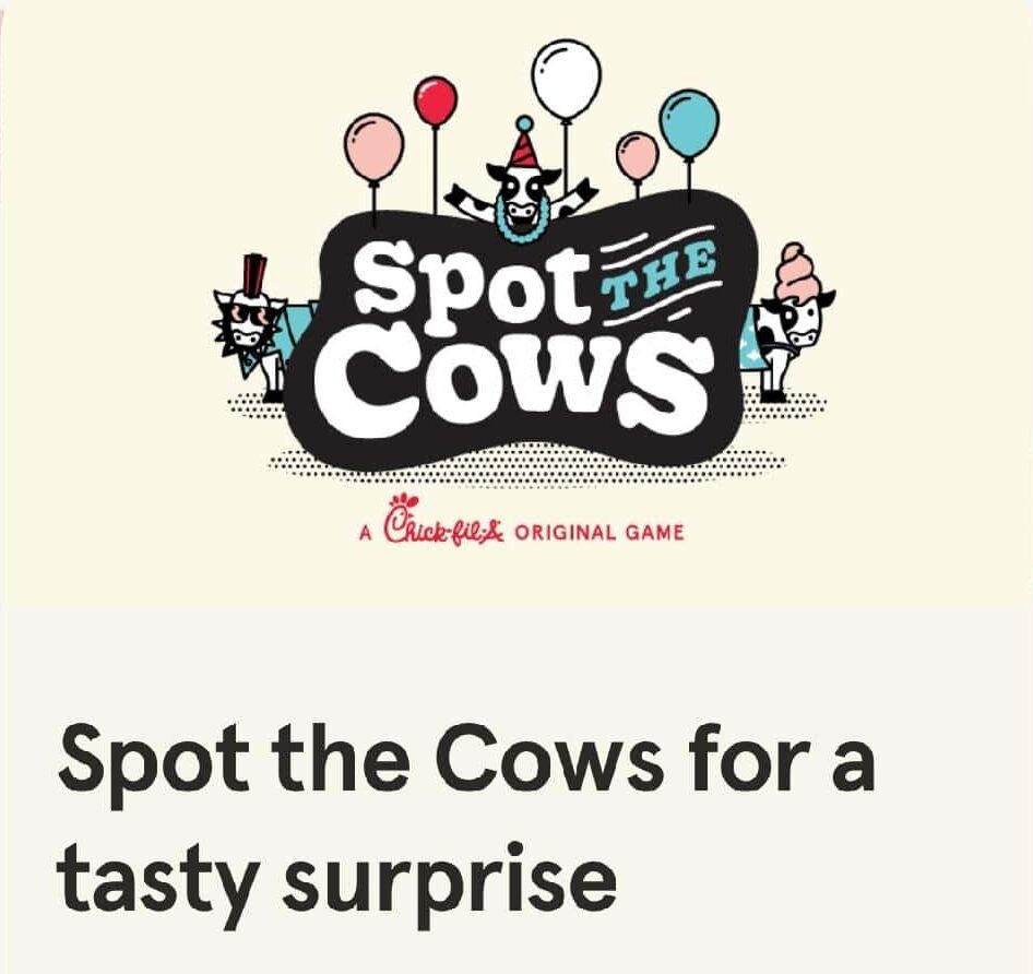 ‘Spot the Cows’ at Chick-fil-A for free Waffle Fries