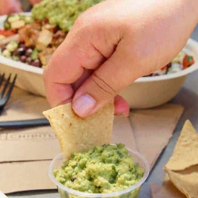 Free chips and guacamole at Chipotle for two days