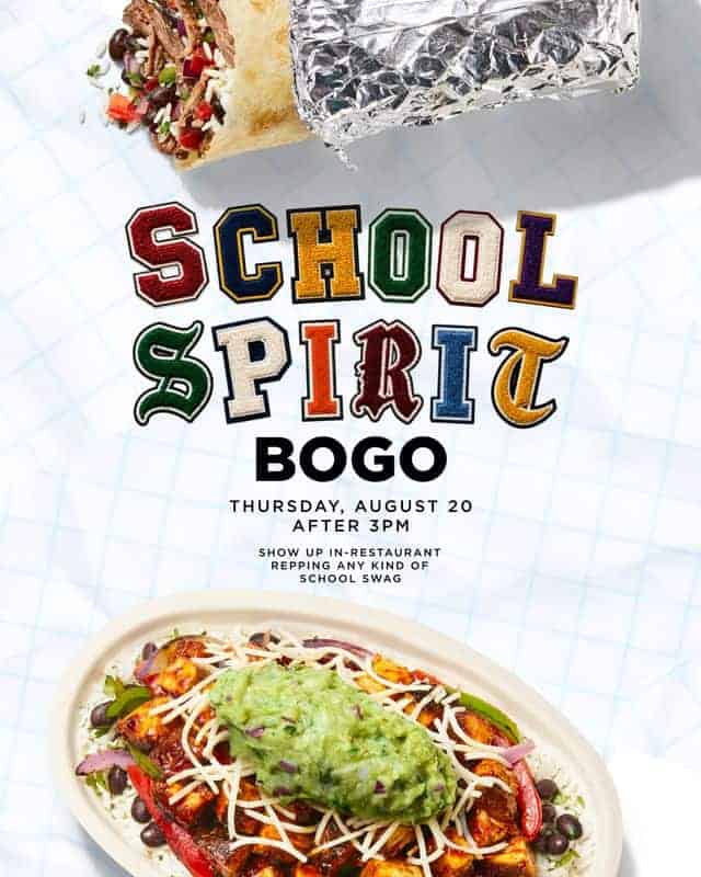 Chipotle celebrates back-to-school with buy-one-get-one and more