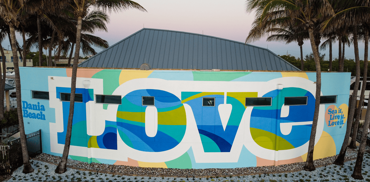 'Love' murals decorate buildings & walls in Broward